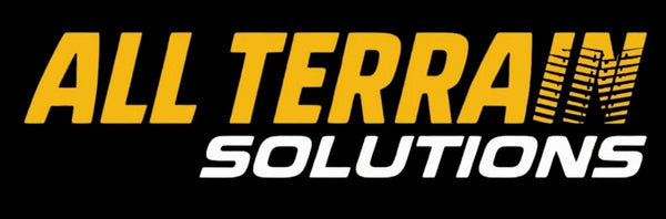 Logo of All Terrain Solutions with yellow and white text on a black background